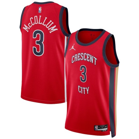 Män New Orleans Pelicans Tröja CJ McCollum Jordan 2023-24 Statement Edition Röd Swingman